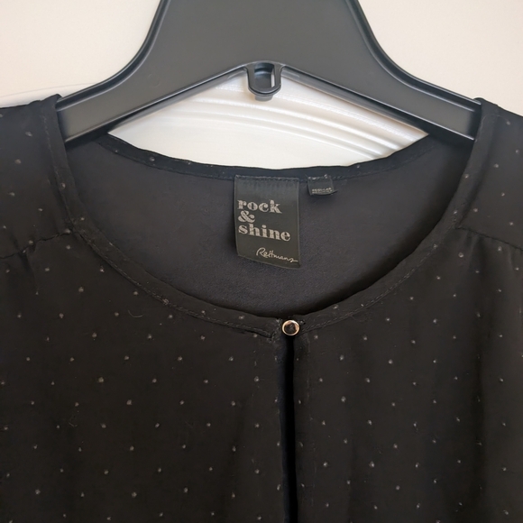 Reitmans Rock And Shine Size M Black Chiffon Dress With Dots - Picture 5 of 7